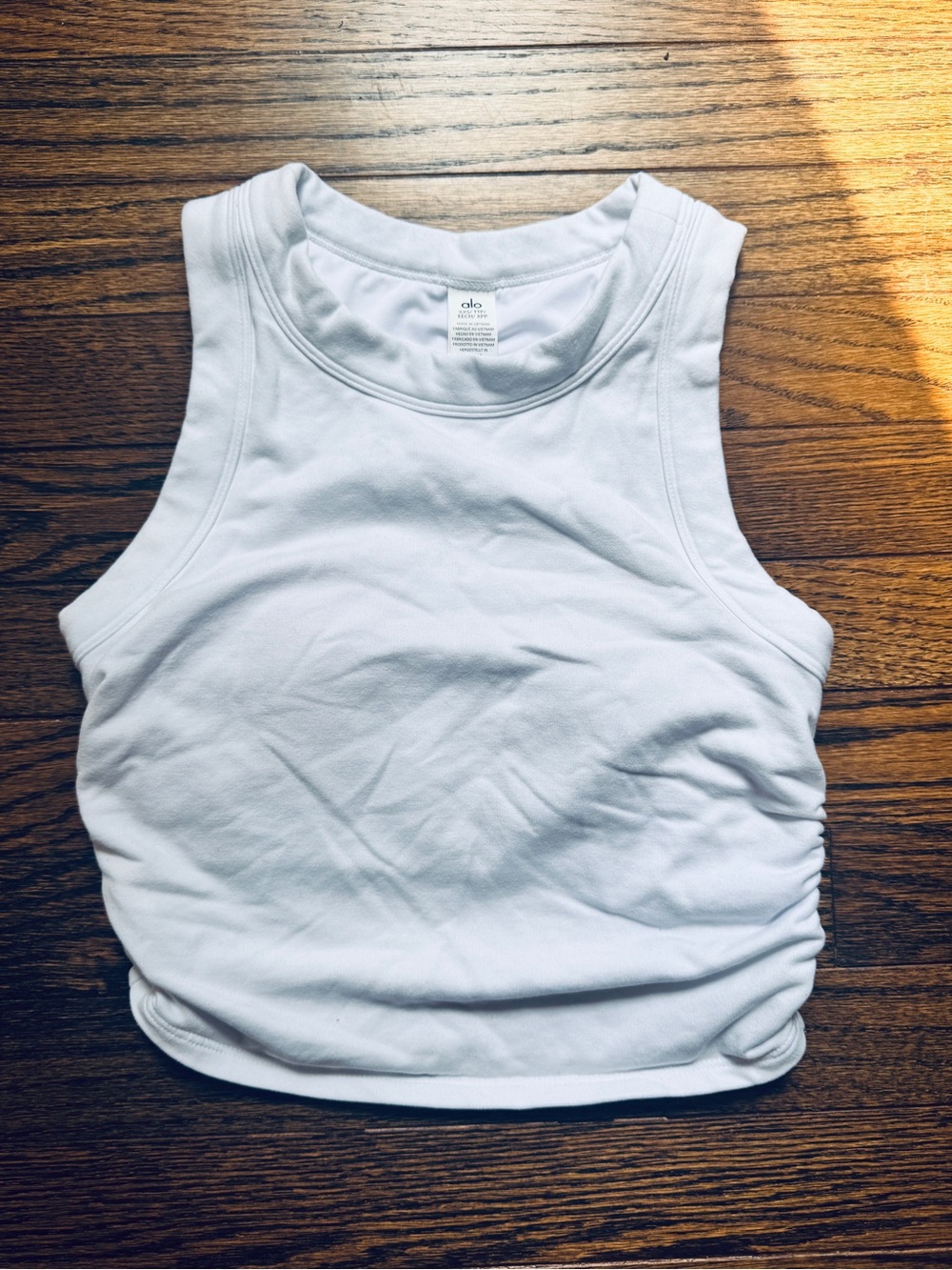 ALO Yoga White Racerback Crop Tank Top